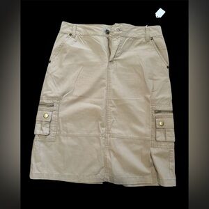 Faded Glory- Size 6 Utility Cargo Pocket Khaki Skirt